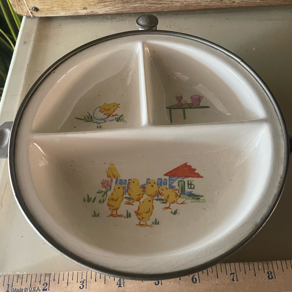Vintage baby bowl food warmer